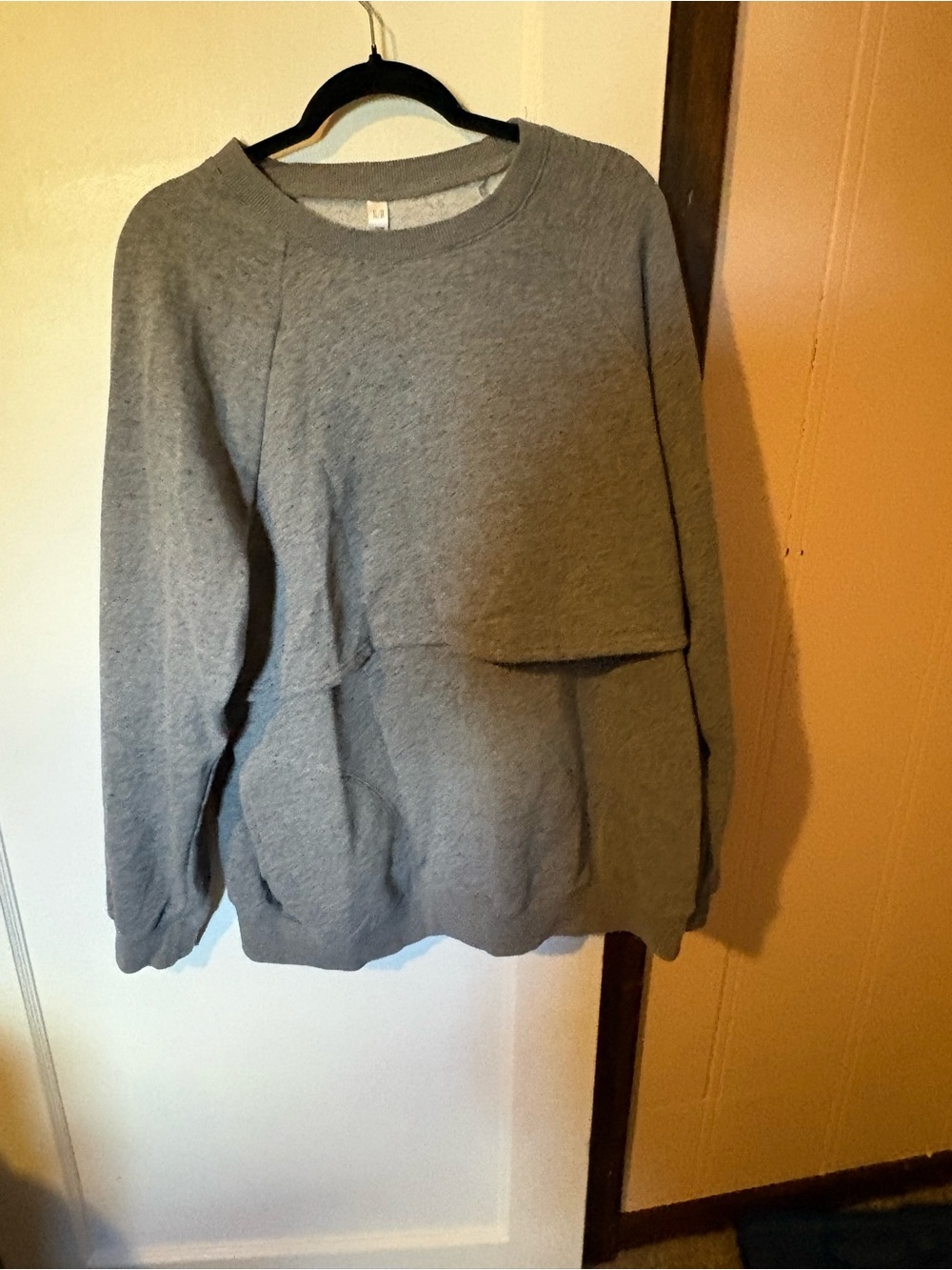 Latched Mama Gray Maternity/Nursing Sweater